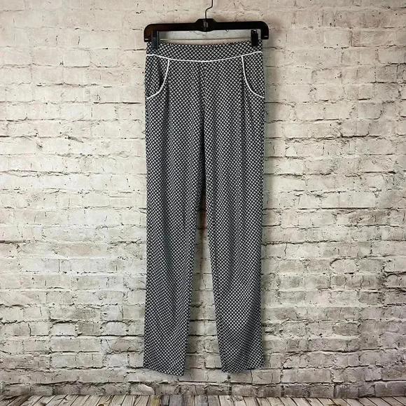 NWT CALIDA Women's XXS Daily Loungewear Black White Pockets Cotton Modal NEW - Picture 1 of 8